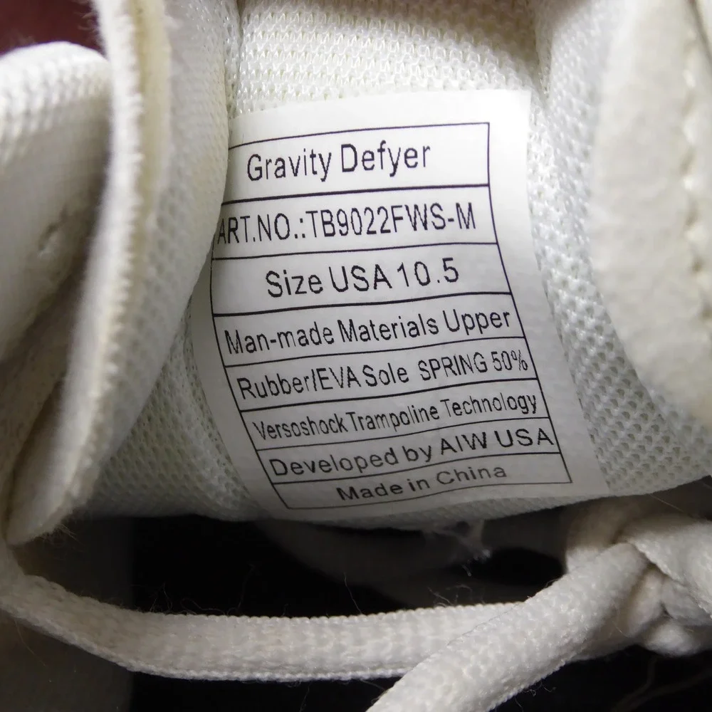 Gravity Defyer Mens Ion Athletic Sneakers White VersoShock TB9022FWS-M 10.5